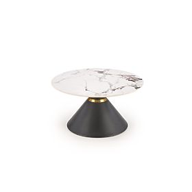 Masă de cafea GORETTI marmură albă / negru (2p=1buc), Halmar