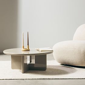 Masă de cafea Vinto 80 cm, bej, lucioasă, lectus