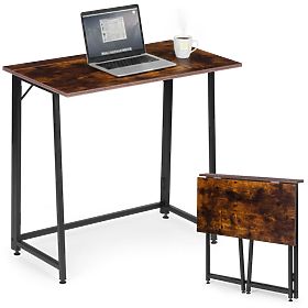 Masă de calculator pliabilă 80x45 cm masă pentru laptop loft nuc antic ModernHome, MODERNHOME