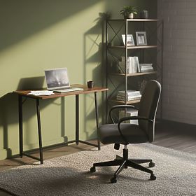 Masă de calculator pliabilă 80x45 cm pentru laptop loft nuc închis ModernHome, MODERNHOME