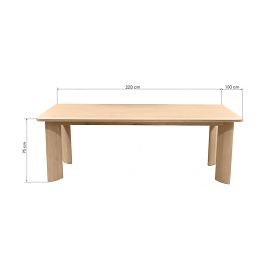 Masă de dining Bali 220 cm, alb crem