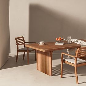 Masă de grădină Familis ll 240 cm, lemn de eucalipt FSC, aspect de tec