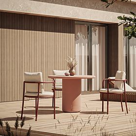 Masă de grădină Vibonis 100 cm, rotundă, din ciment, teracotă