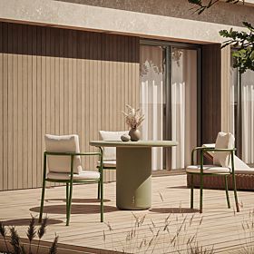 Masă de grădină Vibonis 100 cm, rotundă, din ciment, verde