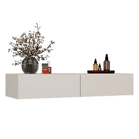 Masă de Toaletă Cosmetice Suspendată MIKA 110 cm cu 2 Sertare pentru Dormitor Culoare Cașmir Bej