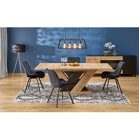 Masa extensibilă BRANDON 160-200/90 cm stejar wotan/negru