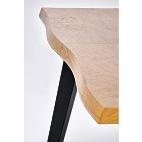 Masa extensibilă DICKSON 2 150-210/90 cm, blat - natural, picioare - negre (2p=1buc), Halmar