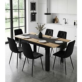 Masă extensibilă dreptunghiulară 120-160x80 cm pentru bucătărie și sufragerie pentru 4-6 persoane st, LEOBERT