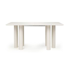 Masa extensibilă Loa 140-200 cm, furnir de fag, culoare cașmir, lemn de fag, rotunjit