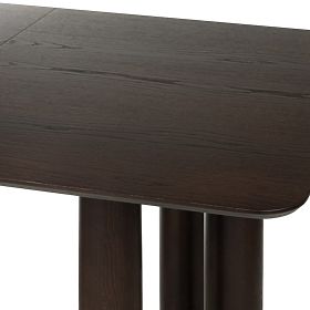 Masa extensibilă Loa 140-200 cm, furnir de stejar, nuc, lemn de fag, rotunjit