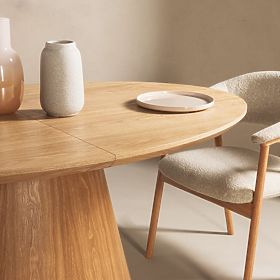 Masa extensibilă Solan 160-200 cm, ovală, naturală, lectus