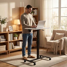 Masă mobilă reglabilă 70x48 cm pentru laptop, înălțime reglabilă 71,5-112 cm ModernHome, MODERNHOME