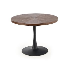 Masa rotundă CARMELO, blat - nuc, picior - negru (3p=1buc)