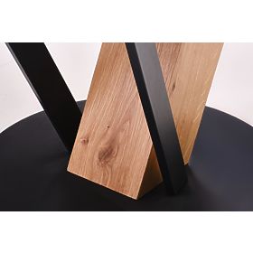 Masă rotundă extensibilă FANIS, natural / negru, Halmar