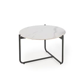 Măsuță de cafea ACUNA cu blat în decor de marmură albă, Halmar