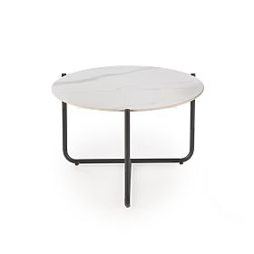 Măsuță de cafea ACUNA cu blat în decor de marmură albă, Halmar