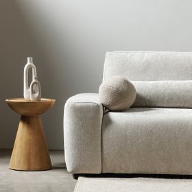 Măsuță laterală Arvika 40 cm, rotundă, lemn de mango, forme rotunjite, lectus