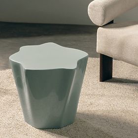 Măsuță laterală Bow 49 cm, salvie, lucioasă, forme rotunjite, lectus