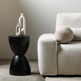 Măsuță laterală Lavia 35 cm, neagră, lemn de mango, lectus