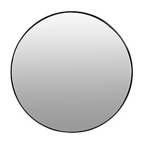 Oglindă de perete rotundă 80 cm suspendată cu ramă modernă neagră din aluminiu ModernHome