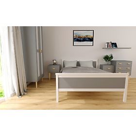 Pat de lemn Ikar 200 x 90 cm - gri-alb
