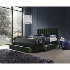 Pat tapitat 160x200 LUSIA - Verde inchis, Halmar