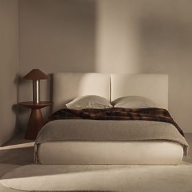 Pat Yunar tapițat 160x200 cm, cu somieră și spațiu de depozitare, bej