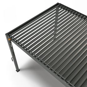 Pergolă de grădină independentă Antilla din aluminiu, 6x3 m, bioclimatică, lamele mobile, antracit