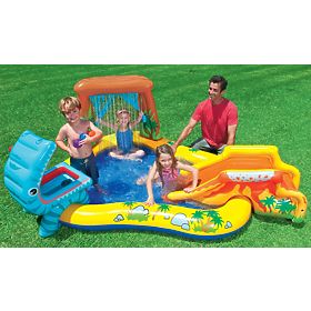 Piscină de apă loc de joacă pentru copii cu tobogan și fântână Intex 57444, INTEX
