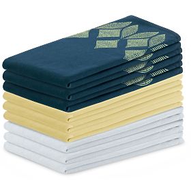 Prosop de bucătărie LETTY galben cu imprimeu motiv modern stil clasic 50x70 ameliahome