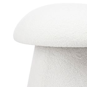 Puf tapițat Cap, alb, boucle, forme rotunjite