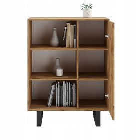 Raft dulap Fondi stejar craft auriu - negru, decor cu lamele