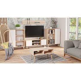 Raft dulap Fondi stejar sonoma - alb, scandinav