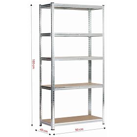 RAFT METALIC 90x40x180 ARGINTIU