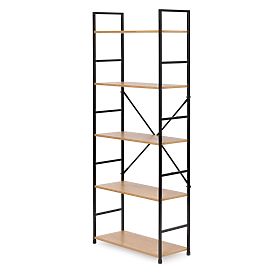 Raft modern din lemn LOFT cu 5 rafturi, MODERNHOME