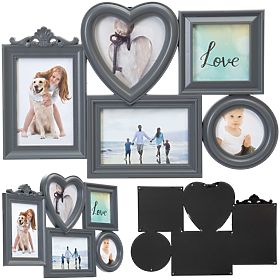 Ramă foto CORAZON pentru 5 fotografii gri