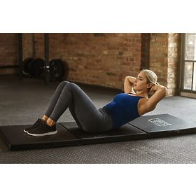 Saltea de gimnastică neagră pentru fitness 182x60cm
