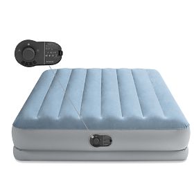 Saltea gonflabilă mare pentru două persoane 203x152x36 cm cu pompă electrică încorporată pat INTEX 6, INTEX