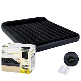 Saltea gonflabilă mare pentru două persoane 203x183x25 cm pat cu spătar INTEX 64144