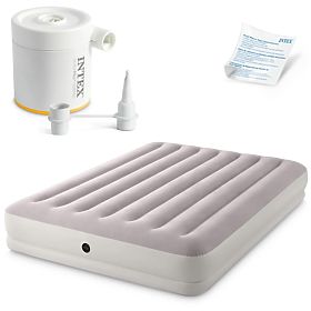 Saltea gonflabilă pentru două persoane 203x152x30 cm cu pompă electrică pat INTEX 64179
