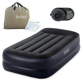 Saltea gonflabilă pentru o persoană 191x99x42 cm cu pompă electrică integrată pat INTEX 64122