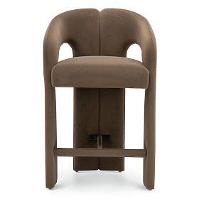 Scaun de bar tapițat Castelo mocha