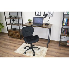 Scaun de birou rotativ cu spătar larg catifea neagră