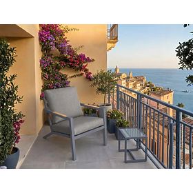 Scaun de grădină din aluminiu MISTERIOSO cu șezut confortabil