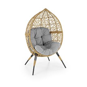 Scaun de gradina OSKAR - natural / gri deschis