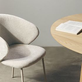 Scaun de masă Adrano, bej deschis/picioare bej