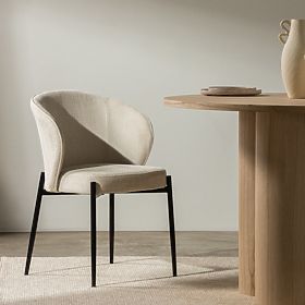 Scaun de masă Avery bej deschis/picioare negre, lectus