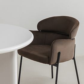 Scaun de masă Granda, ciocolată/espresso, catifea, lectus