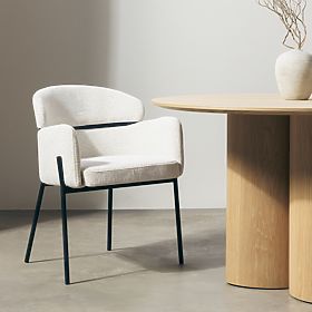 Scaun de masă Granda, ecru/picioare negre, lectus