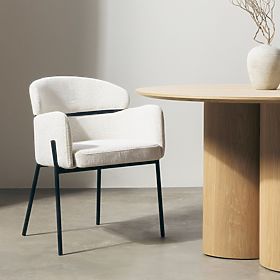 Scaun de masă Granda, ecru/picioare negre, lectus